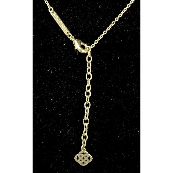 Kendra Scott Rose Quartz Isla Pendant Necklace Gold Tone Adj To 20”Reversible - Picture 4 of 5